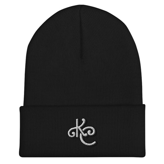 KC Black and White Cuffed Beanie - Love, Boy Jordan