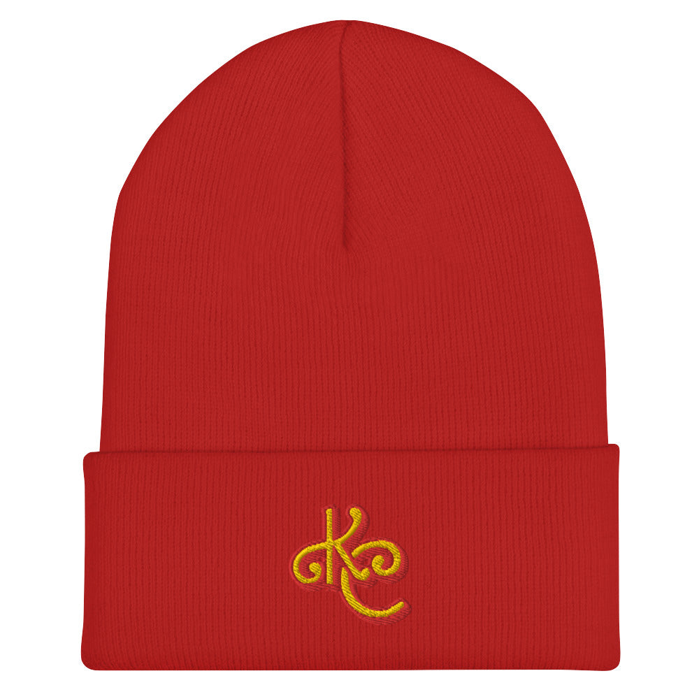 KC Red and Gold Cuffed Beanie - Love, Boy Jordan