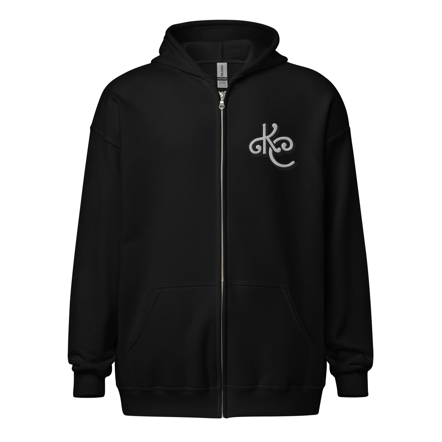 KC Black and White heavy blend zip hoodie - Love, Boy Jordan