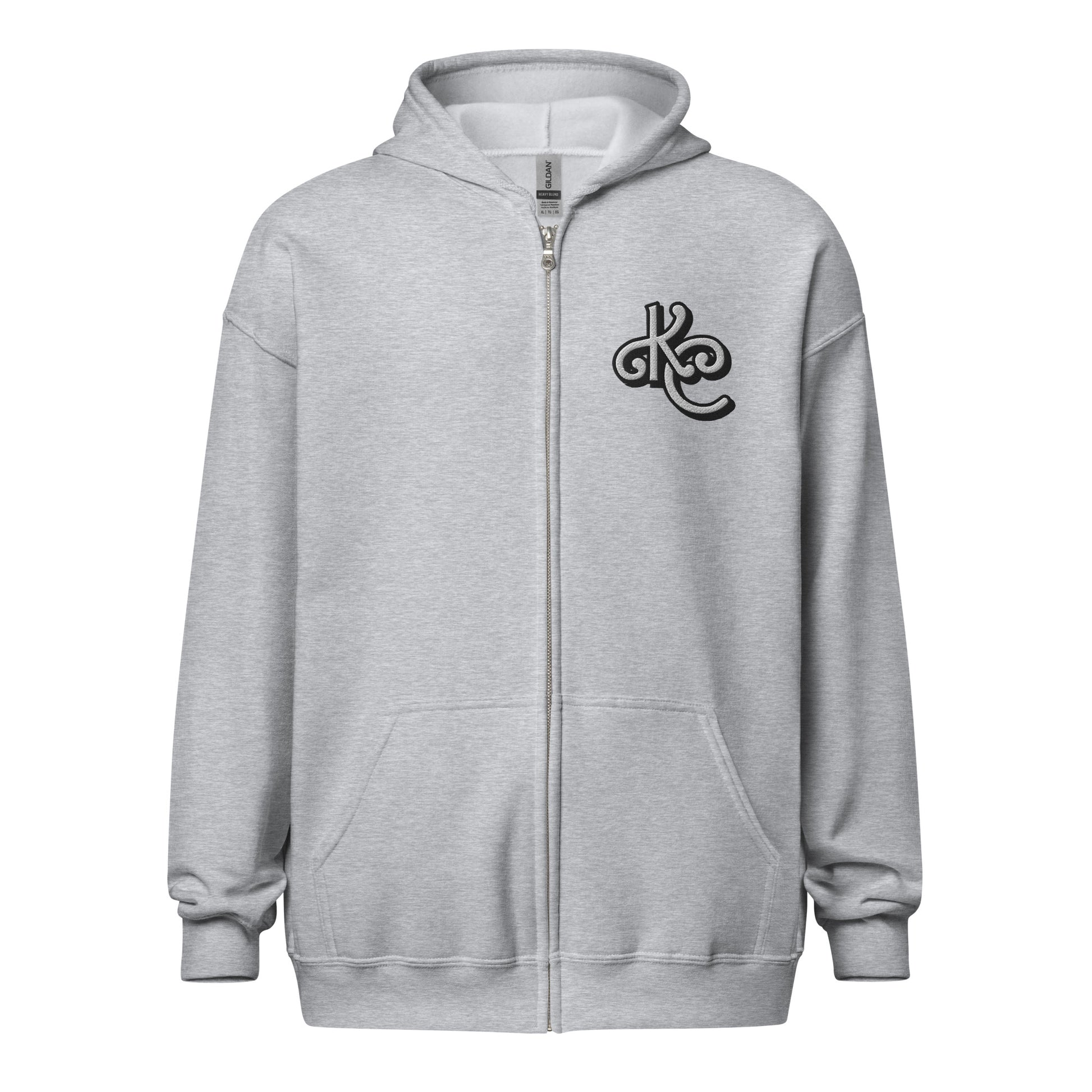 KC Black and White heavy blend zip hoodie - Love, Boy Jordan