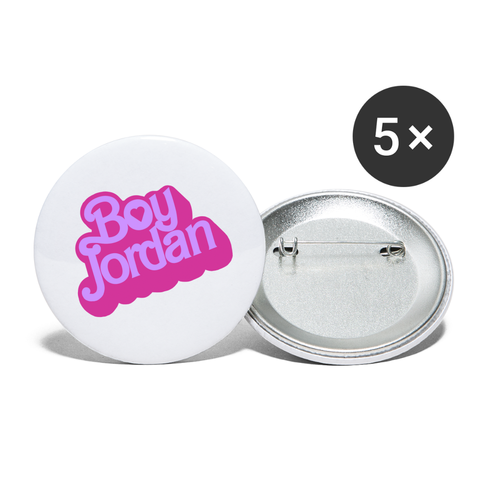 Boy Jordan Buttons large 2.2'' (5-pack) - white