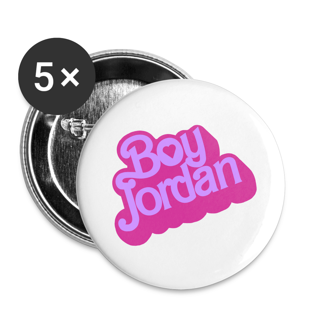 Boy Jordan Buttons large 2.2'' (5-pack) - white