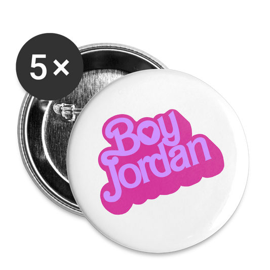 Boy Jordan Buttons large 2.2'' (5-pack) - white